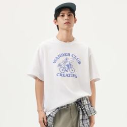 gxgjeans 男印花简约宽松圆领短袖T恤