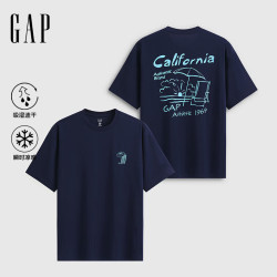 Gap 男女装2026夏季新款吸湿速干凉感舒适印花宽松短袖T恤891427
