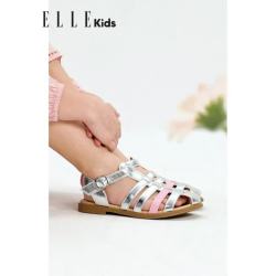 ELLE kids 儿童凉鞋女孩镂空透气2026夏鞋新款多巴胺女童时装鞋子