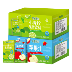 苹果汁12盒+青柠汁12盒 果汁饮料