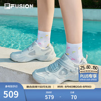 FILA FUSION 斐乐水滴鞋玛丽珍女鞋凉鞋2025夏季网面透气运动鞋子 黄昏灰/消逝蓝-DA 37.5
