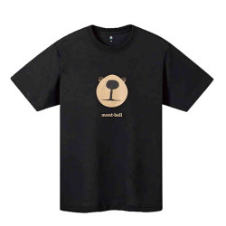 mont·bell 户外速干t恤男女通用夏季圆领小熊印花运动休闲短袖 1114735 BK L