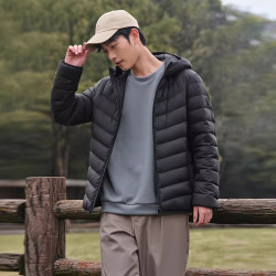 坦博尔 23年秋季连帽短款轻薄羽绒服男士休闲时尚保暖秋冬外套