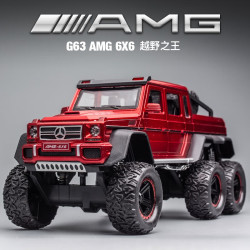 LEAUN FERSOAR 烽索 奔驰6x6汽车模型1:22仿真G63合金车模收藏摆件男孩越野玩具车 1/22奔驰AMG-6X6模型（红色）