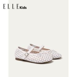 ELLE kids 童鞋 女童凉鞋夏季新款儿童镂空玛丽珍鞋公主风编织单鞋