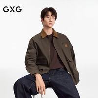 GXG 男装 马年新品工装夹克宽松外套男春秋26年新品#G26D211038 灰绿色 S