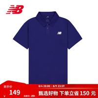 new balance NB官方26新款夏季男款潮流百搭透气舒适翻领POLO短袖T恤 牡蛎蓝 MT51519 L