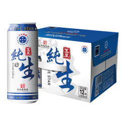 双合盛 德式小麦白啤酒 500*12听+纯生 500*3听+五星啤酒 500*3听（非原箱）