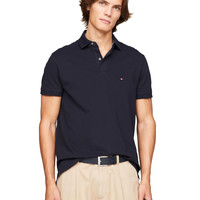 TOMMY HILFIGER 男士有机棉修身短袖Polo衫 沙漠天空 Medium
