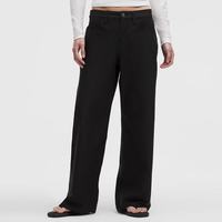 lululemon EasyFive 女士五袋款低腰阔腿裤 亚洲版型 黑色 26码