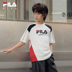 FILA 儿童透气纯棉短袖T恤