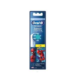 Oral-B 欧乐-B 儿童4只装通用替换刷头卡通软毛原装适用3-12岁电动牙刷头