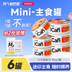阿飞和巴弟 猫罐头主食罐icanmini全价24罐成猫幼猫湿粮罐头猫咪罐头 三文鱼配方*6罐