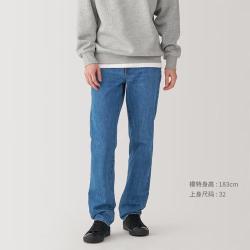 無印良品 MUJI 男式 木棉混牛仔直筒裤