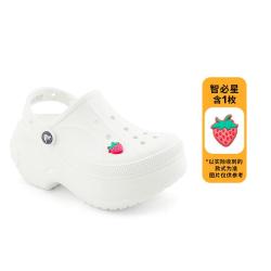 crocs 贝拉洞洞鞋沙滩鞋包头女鞋厚底拖鞋