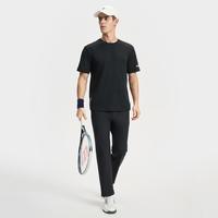 FILA 男装男式运动T恤男士简约百搭透气柔软宽松针织短袖衫