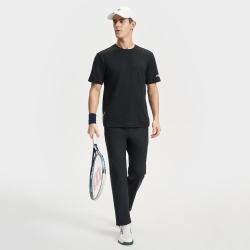 FILA 男装男式运动T恤男士简约百搭透气柔软宽松针织短袖衫