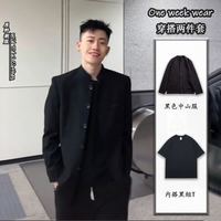 嘉晔 JIAYE高级感痞帅新中式中山装夹克男春秋赵山河同款休闲立领西装外套潮 【中山服