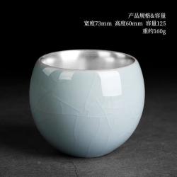 景盏 景德镇珐琅手工鎏银鎏银杯