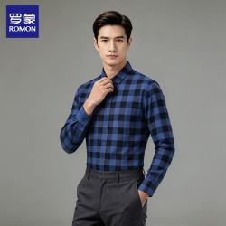 罗蒙 格子舒适亲肤透气休闲衬衫男2026新款春秋男士经典百搭时尚衬衣