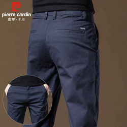 皮尔·卡丹 皮尔卡丹（pierre cardin）休闲裤男士夏季裤子男高端商务宽松直筒裤西裤百搭长裤 藏蓝 32
