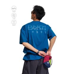 BELLKENIDEA 户外7A抗菌抗湿速干短袖宽松百搭徒步运动短袖T恤男 深墨蓝 XL