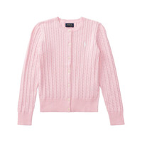 RALPH LAUREN 赵露思同款女大童纯棉针织开衫,Warm White实物为白色logo