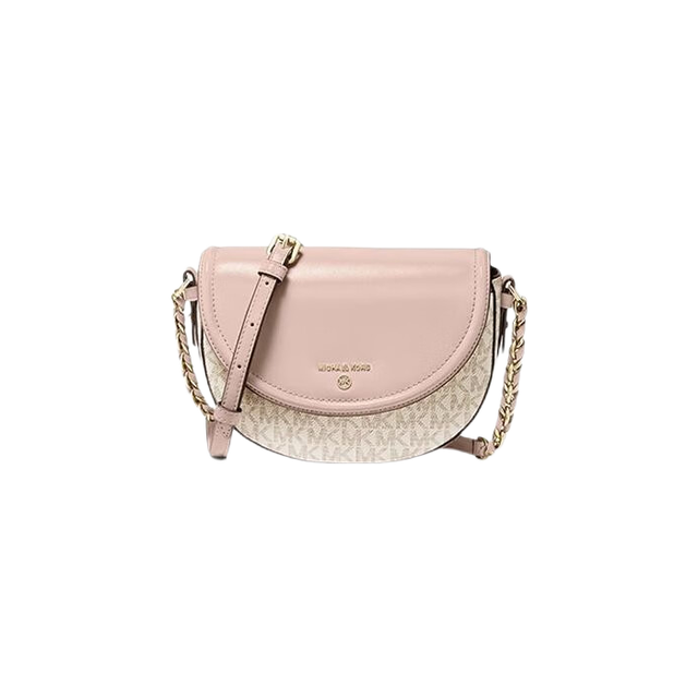 MICHAEL KORS Jet Set Charm 老花半月马鞍包 香草白 中号