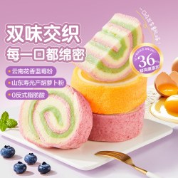 良品铺子 双色蛋糕卷 蓝莓开心果味 500g