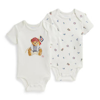 RALPH LAUREN Baby Boys Polo Bear Cotton Bodysuit 2-Pack