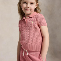 RALPH LAUREN Girls 2-6x Mini-Cable Cotton Polo Sweater