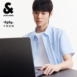 杰克琼斯 杰克·琼斯（JACK&JONES） 男装夏季衬衫百搭纯色刺绣尖领短袖常规226204019