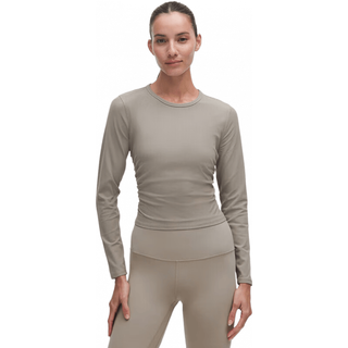 lululemon All It Takes 罗纹Nulu芯吸 暖褐灰 XXS 女士运动T恤
