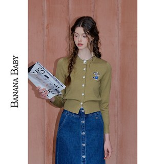 BANANA BABY 格雷系刺绣 女式开衫毛衣