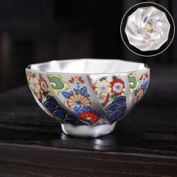 景盏 景德镇999纯银繁花杯160ml以下
