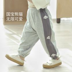 巴厘小猪 儿童防蚊裤女童夏季薄款束脚裤男童运动休闲裤婴幼儿长裤宝宝裤子 山野绿 73