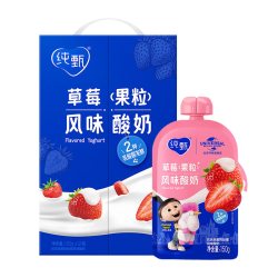 纯甄 草莓果粒风味吸吸酸奶150g*12袋醇香丝滑营养早餐奶