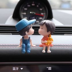 汽车内饰品中控台后视镜可爱车载情侣摆件小车上车内装饰用品网红