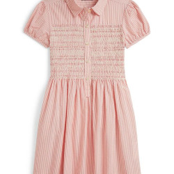 RALPH LAUREN 女童条纹棉质泡泡纱连衣裙