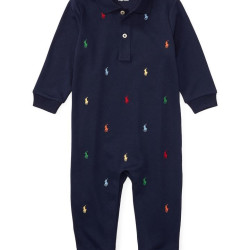 RALPH LAUREN Baby Boys Long Sleeve Solid Coverall