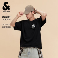 杰克琼斯 杰克·琼斯(JACK&JONES) 男装夏季T恤时尚纯色立体熊猫刺绣圆领宽松226201128