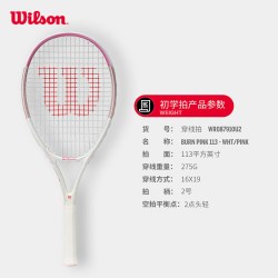 威尔胜 单人初学网球拍轻巧减震大拍面女生大学生草莓青柠拍