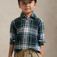 RALPH LAUREN Boys 4-7 Plaid Cotton Oxford Shirt 2岁