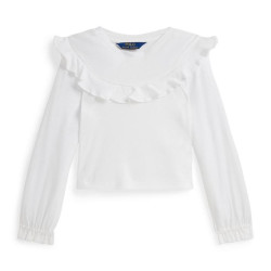 RALPH LAUREN Girls 2-6x Ruffled Cotton Modal Top