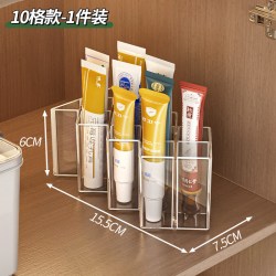 魅时尚 N-KH18 药膏收纳盒 10格 透明 分格设计 桌面用