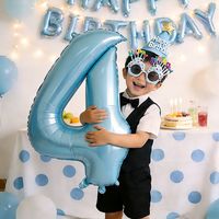 寻年味 小男孩生日布置场景装饰数字气球宝宝两周岁2仪式感拍照道具套装