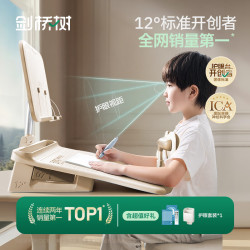 剑桥树 12°可调节坐读写坐姿矫正器儿童写字姿势纠正小学生写作业低头学习阅读书架 柔光米