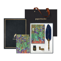 Paperblanks 梵高的鸢尾花 横线内页 藏蓝羽毛 纸质笔记本