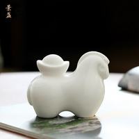 景盏 羊脂玉马上有钱茶宠