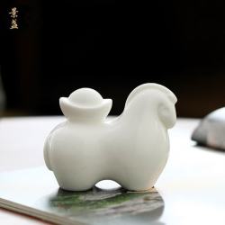 景盏 羊脂玉马上有钱茶宠